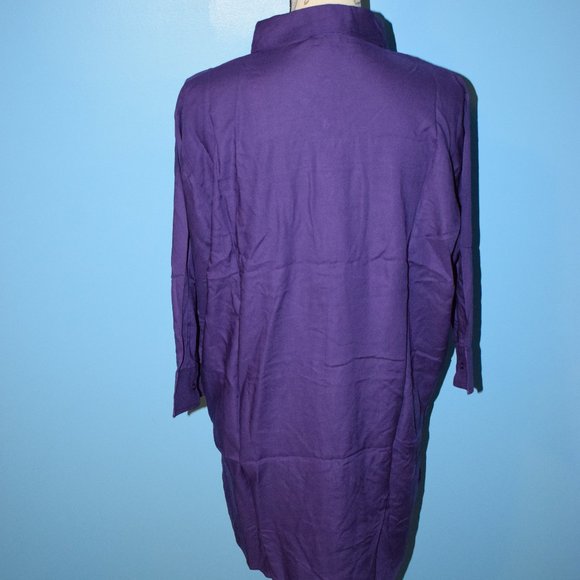 Purple Clemson UG Apparel Button down high low relaxed fit Large - Picture 3 of 3